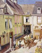 Sir William Orpen The Courtyard,Hotel Sauvage,Cassel,Nord oil painting picture wholesale